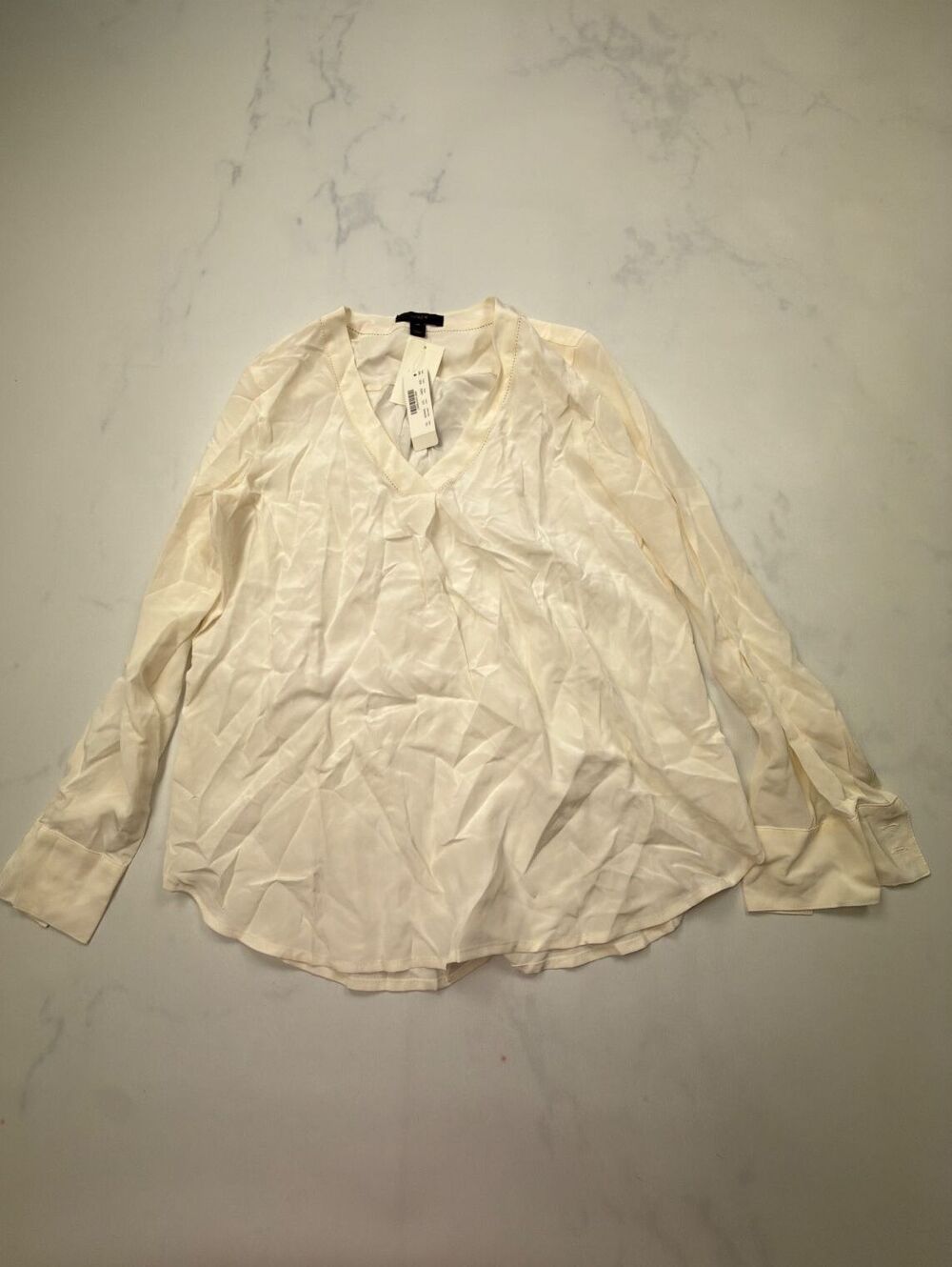 J.Crew Classic Style Blouse Cream 2010s Minimalist Feminine - Womens 4P NWT